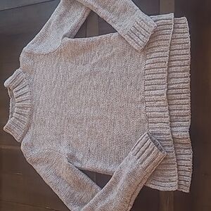 Hollister Oatmeal Cowl Neck Sweater size L